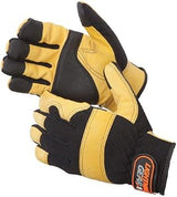 Liberty Glove & Safety 0912/2XL Lightning Gear GoldenKnight Grain Pigskin Leather Mechanical Glove with Reinforced Fingers and Thumb Tips, 2X-Large, Golden (Pack of 1 Pair)