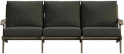 Furnifact Teak Outdoor Sofa with High-Back Armrests, Patio Couch for Deck Porch Lawn and Teak Patio Furniture Sets, Flint Gray