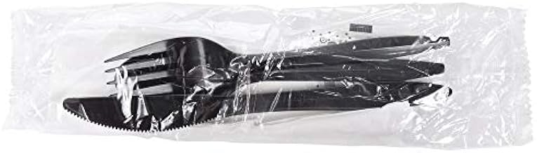 Disposable Plastic Flatware Knife,Fork and Spoon Individual Plastic Bags 250 Per Case