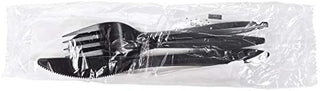 Disposable Plastic Flatware Knife,Fork and Spoon Individual Plastic Bags 250 Per Case