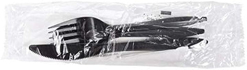Disposable Plastic Flatware Knife,Fork and Spoon Individual Plastic Bags 250 Per Case