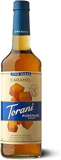 Torani Puremade Syrup, Zero Sugar Caramel Flavor, Glass Bottle, Natural Flavors, 25.4 Fl. Oz., 750 mL
