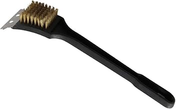 Winco B003HEQZAU Brass Wire Grill and BBQ Brush, 12-Inch, Medium, Black