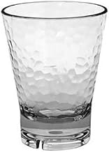 Front of the House ADO006CLT23 Drinkwise Hammered Rocks, 4.25" Height, 3.25" Maximum Diameter, 10 oz, Polycarbonate, Clear, (Pack of 12)