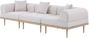 Beige Fabric 3-Piece Outdoor Modular Sofa Set with Cushions, Contemporary Style, Comfortable Seat and Arm Height, Durable Construction