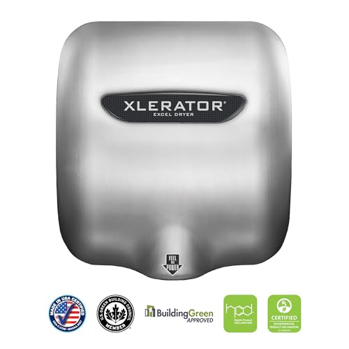 XLERATOR 5.5 amps; 277 volts / Standard Nozzle / Brushed Stainless Steel Bath