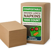 Stock Your Home 1000 / 5.5 inches x 6.5 inches / brown Disposable Napkins