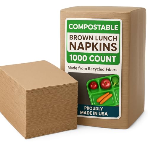 Stock Your Home 1000 / 5.5 inches x 6.5 inches / brown Disposable Napkins