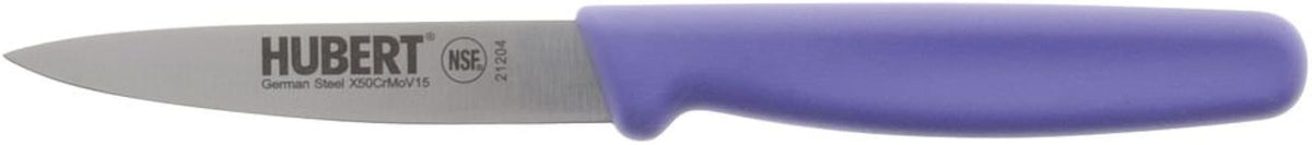 HUBERT Stainless Steel Paring Knife with Purple Polypropylene Handle - 3 1/2"L Blade