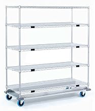 Nexel Open Sided Wire Exchange Truck, 5 Wire Shelves, 1000 Lb. Cap, 60x24x69