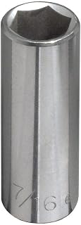 KLEIN TOOLS 65614 3/8-Inch Deep 6-Point Socket, 1/4-Inch Drive