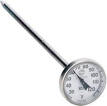 1" Dial Type Pocket Thermometer w/ 5" Stem, 25 to 125 Degrees F