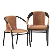 Flash Furniture Beige / Set of 4 / Modern Patio Dining Chairs