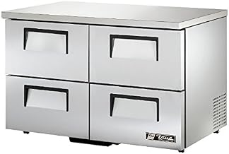 True TUC-48D-4-LP-HC Low Profile 48" Two Section Undercounter Reach-In Refrigerator, Four Drawers