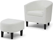 Glory Furniture Salem G00202-C Chair+Ottoman White