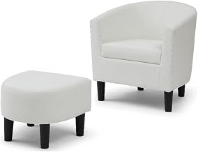 Glory Furniture Salem G00202-C Chair+Ottoman White