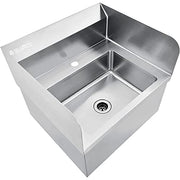 Stainless Steel Hands Free Wall Mount Sink W/Splash Guards by Global Industrial – Stainless Steel, Model HN-HS-18SPPS-SFO
