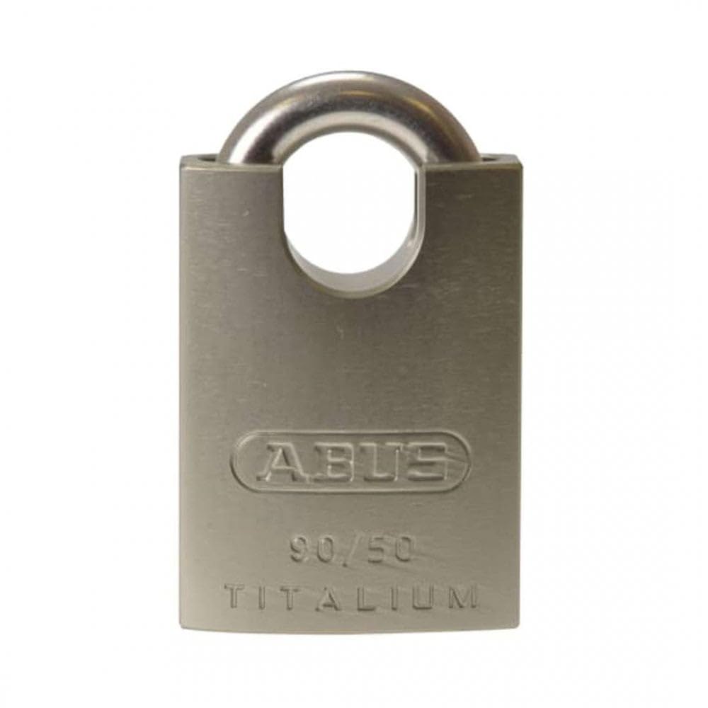 Close Shackle Padlock by ABUS – 50mm, Aluminium Stainless Steel, Silver, Pack of 3, Model 90RK50C