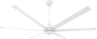 Big Ass Fans es6 84" Smart Ceiling Fan – Indoor/Outdoor Ceiling Fan, SenseMe Technology, Alexa Compatible, Bluetooth Remote Control, Whisper-Quiet, White
