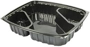 DART 3 Compartment Black Base Clearpac Plastic Container - 252 per case