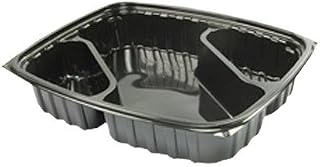 DART 3 Compartment Black Base Clearpac Plastic Container - 252 per case