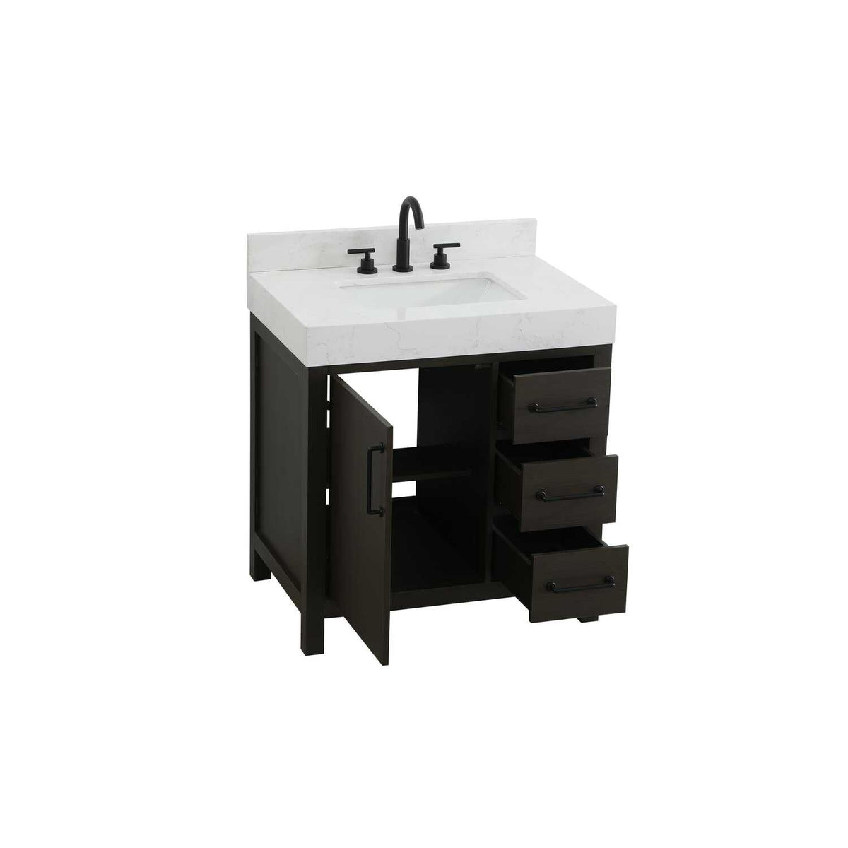 Elegant Kitchen and Bath 32" Single Bathroom Vanity in Mocha Brown by Elegant Lighting – unspecified, Wood, Mocha Brown, Model VF60632MMB-BS