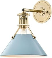 Hudson Valley Lighting MDS350-AGB/BB Painted No.2-1 Light Wall Sconce, Aged Brass/Blue Bird Finish, 11.00x12.00x9.50