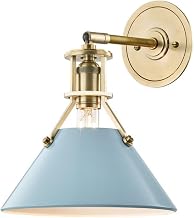 Hudson Valley Lighting MDS350-AGB/BB Painted No.2-1 Light Wall Sconce, Aged Brass/Blue Bird Finish, 11.00x12.00x9.50