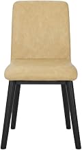 Starlight Canyon Home Faux Leather Side Chair with Rubberwood Legs, Upholstered Dining Chairs for Kitchen and Dining Table, Brown