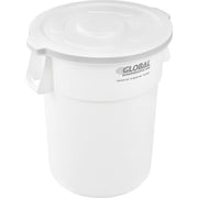 55 Gallon Garbage Can Lid by Global Industrial – 27-1/2" Diameter x 2-1/2"H, 55.0 gallons, Polyethylene Resin, White, Model XDW-L55WH