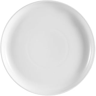 CAC China PP-14 Porcelain Round Coupe Pizza Plate, 13-1/2 by 1-1/2-Inch, Super White, Box of 12