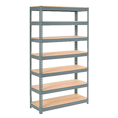 Boltless Extra Heavy Duty Shelving 48" W x 18" D x 84" H by Global Industrial – 18"L x 48"W x 84"H, Alloy Steel, Grey, Model 255518