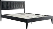 Furnifact Solid Wood Platform Bed Frame with Headboard and Footboard, Rustic Queen Bed Frame, No Box Spring Needed, Ebony Oak,Queen