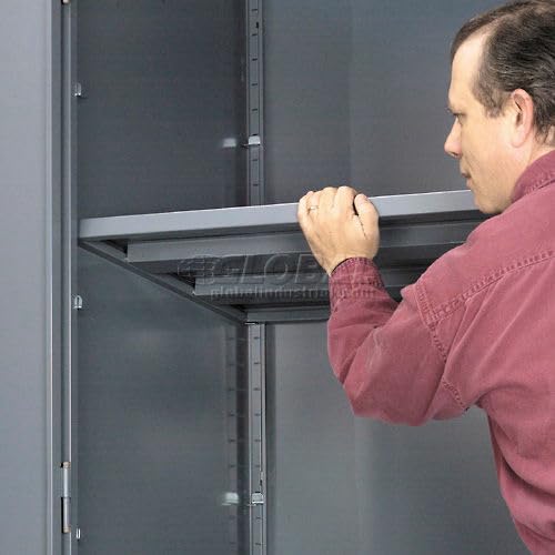 Clear View Storage Cabinet with Locking Handle by Global Industrial – 48" W x 24" D x 78" H, Alloy Steel, Grey, Model 237621GY