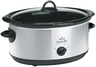 Crock-Pot SCV601-BS 6-Quart Oval-Shaped Manual Slow Cooker with Cookbook, Stainless Steel