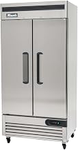 Migali C-2FB-35-HC Two Door Reach-In Freezer, 35 cu/ft Space Saving, Stainless Steel Interior and Exterior, Auto Defrost, Door Locks