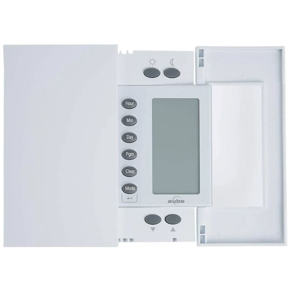 Aube by Electric Heating 7-Day Programmable Thermostat by Honeywell Home – 4.9 x 5 x 1.5 inches, Plastic, White, Model TH106