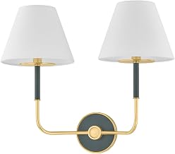 Hudson Valley Lighting MDS2201-AGB/SSG Wedgewood - 2 Light Wall Sconce - 16 Inches Tall and 19 Inches Wide - Aged Brass/Soft Studio Green