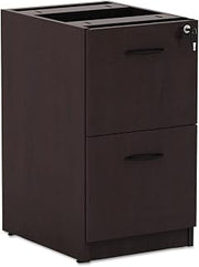Alera Valencia Series Full Pedestal File, Left Or Right, 2 Legal/Letter-Size File Drawers, Mahogany, 15.63" X 20.5" X 28.5"