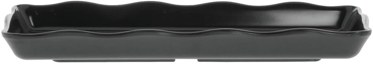 G.E.T. Bake Brew Black Melamine Tray - 14"L x 5 1/2"W x 1 1/4"H