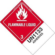 Labelmaster HSN1800ET Flammable Liquid Label, UN1133 Adhesives, Paper, Extended Tab, Hazmat, 5.9" x 4" (Pack of 500)