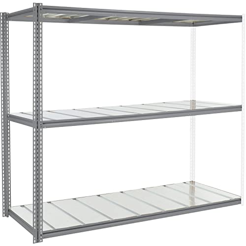High Capacity Add-On Rack 96x48x843 Levels Steel Deck 800lb Per Level Gry by Global Industrial – Alloy Steel, Grey, Model 581021GY