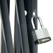Double Folding Security Gate by Global Industrial – 85"L x 97"W x 4"H, Steel, Gray, Model 620880