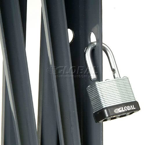 Double Folding Security Gate by Global Industrial – 85"L x 97"W x 4"H, Steel, Gray, Model 620880