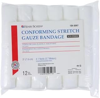 Henry Schein Conforming Stretch Gauze Bandage, 3" x 4.1Yd, 8-Ply, 12 Ct