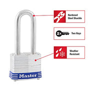 Master Lock Silver / 2" shackle / 1 Pack Keyed Padlocks