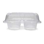 LBH6404 - 4 Count Clear Hinged Cupcake/Muffin Container - 250 per case by Detroit Forming – 9.375 x 6 x 2.875 inches, 2.125 inches, Plastic, Clear, Model LBH-6404