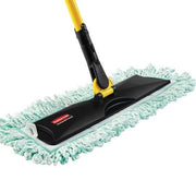 Rubbermaid Commercial Products HYGEN 48" Microfiber Dust Pad with Fringe – Green, For Janitorial/Professional Cleaners and Heavy-Duty industrial Cleaning/Dusting/Sweeping