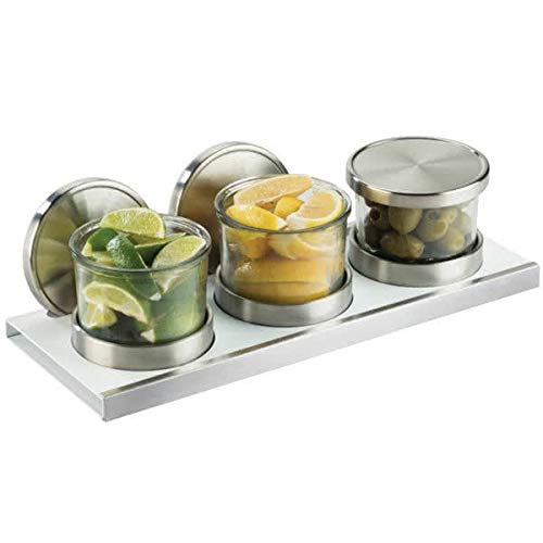 Luxe Chilled Mixology Organizer by CAL-MIL – 16x6x4 inches, Glass, Silver, Model 3492-4-15HL