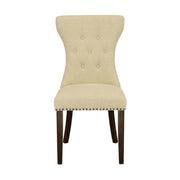 Upholstered Dining Chair Parsons Style by Furnifact – Wood, Mahogany, Pack of 2